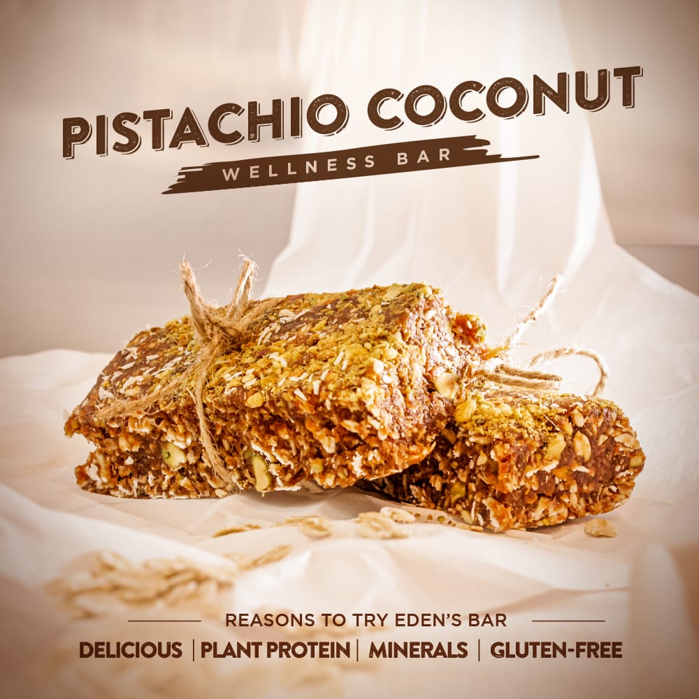 Pistachio Coconut Wellness Bar - Eden's Sweets